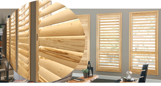 closeup of wooden window shutters